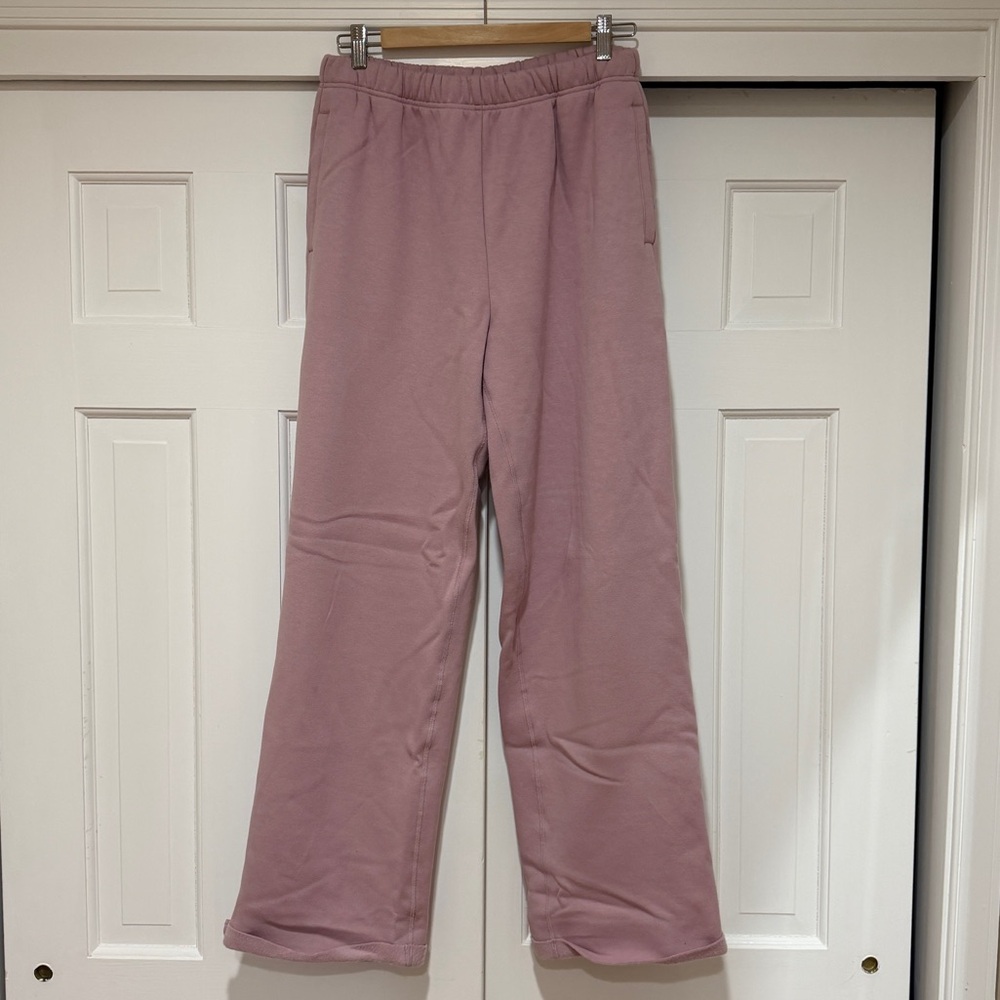 SKIMS Cotton Fleece Straight Leg Pants in Dusk